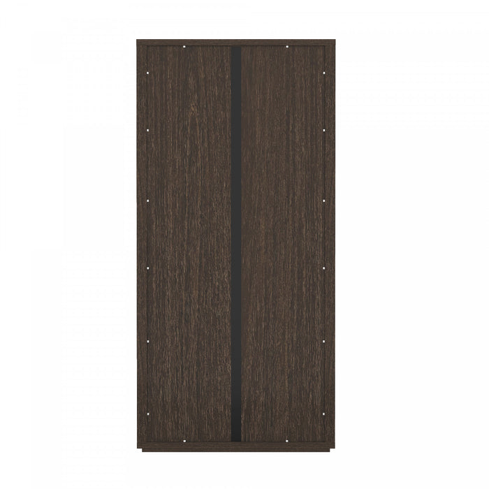 Armoire bibliotheque moderne Rivington 38\" en noyer - Ensemble de 3