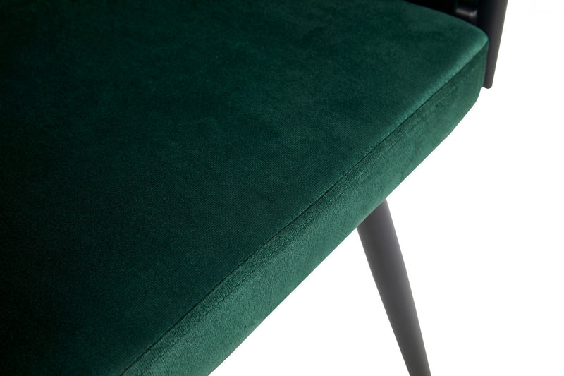 Chaise de salle à manger avec accoudoirs Hildy en velours vert (ensemble de 2)