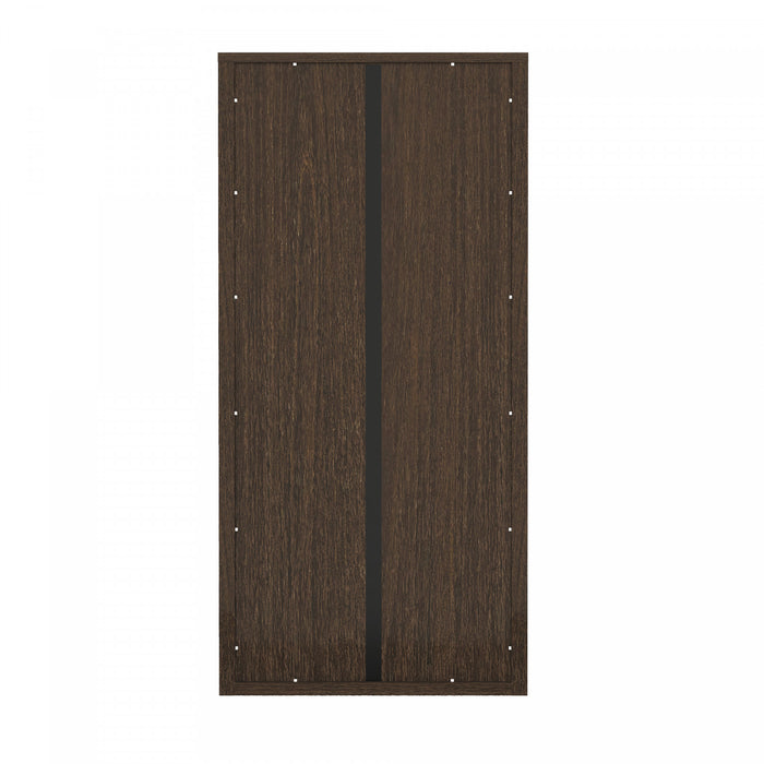 Armoire bibliotheque moderne Rivington 38\" en noyer - Ensemble de 3