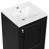 Harper 20 Inch Compact Modern Bathroom Vanity with Ceramic Sink, Black | Meuble de salle de bain compact moderne Harper 20 pouces avec lavabo ceramique, noir