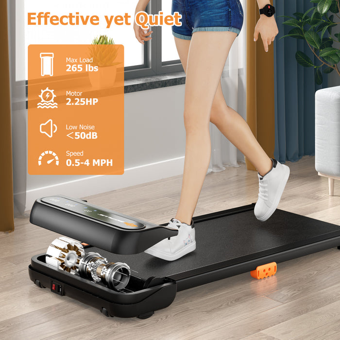 Walking Pad 2 En 1 Sous Le Tapis Roulant De Bureau Pour La Maison Avec Controle A Distance De Montre Et Ecran Led