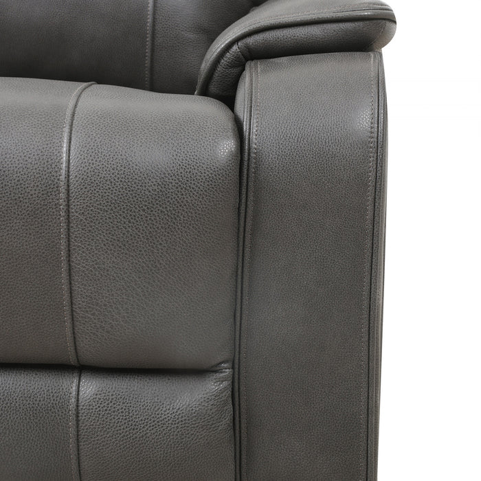 Fauteuil inclinable electrique a mouvement coulissant Marlow de 37 po en cuir assorti avec USB/USB-C - Charbon