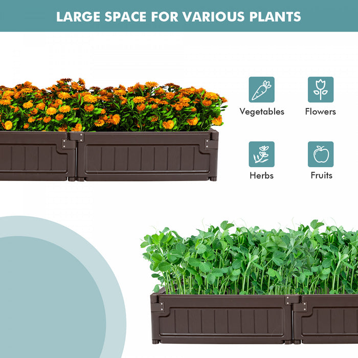 Cloture De Jardin, Bordures Pour Jardin Avec Fond Ouvert, Cloture De Jardin Plastique Avec Connexions Solides Par Charnieres, Configuration Flexible, Pour Jardin, Arriere-cour Et Serre, Avec 8 Panneaux, Marron