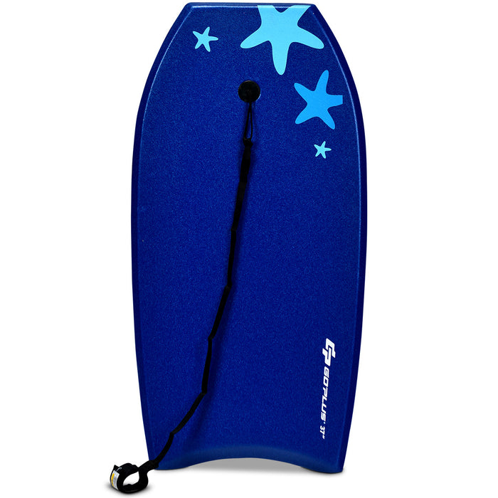 Planche De Bodyboard Surf 33 Pouces (83 X 48 X 6 Cm) Avec Sangle De 83 Cm Et Motif Cocotier + Parasol Pour Debutant Enfant Adulte Xpe+hdpe 0.6kg
