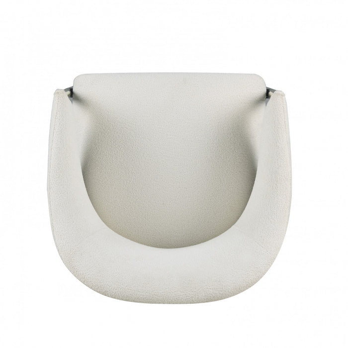 Pater Chaises De Salle A Manger Modernes Avec Assise Tapisee En Tissu Et Pieds En Metal, Blanc