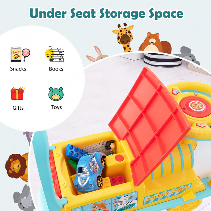 Jouet De Train Motorise Electrique 6v Pour Enfants Sur Train Avec Piste Et 6 Roues Bleue