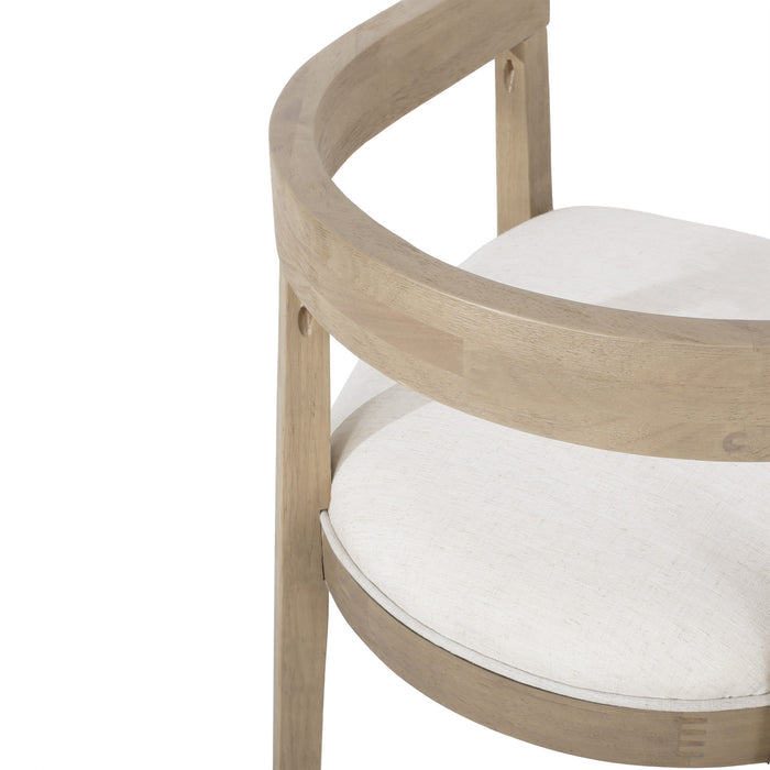 Ensemble De 2 Fauteuils De Salle À Manger Tina Avec Revêtement En Tissu, Dossier Ouvert - Beige