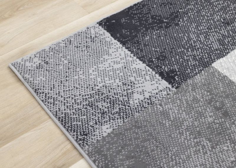 Tapis Florence a carres delaves gris, 5'3\" x 7'4\"