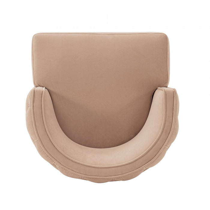Chaise de salle a manger Maya en velours moderne, coloris nude - Lot de 2