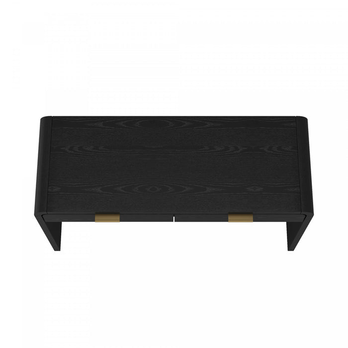 Bureau moderne Grace 54\" en noir et or (2 tiroirs)