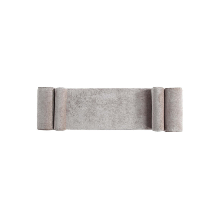 Banc d’appoint moderne glamour en chenille Concord, coloris colombe