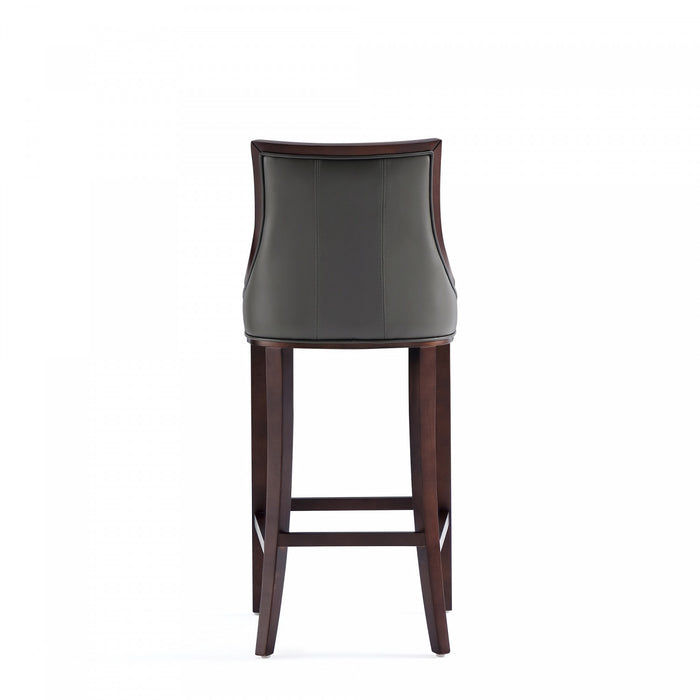 Tabouret de bar traditionnel en bois avec assise rembourree Fifth Avenue, graphite – Lot de 3