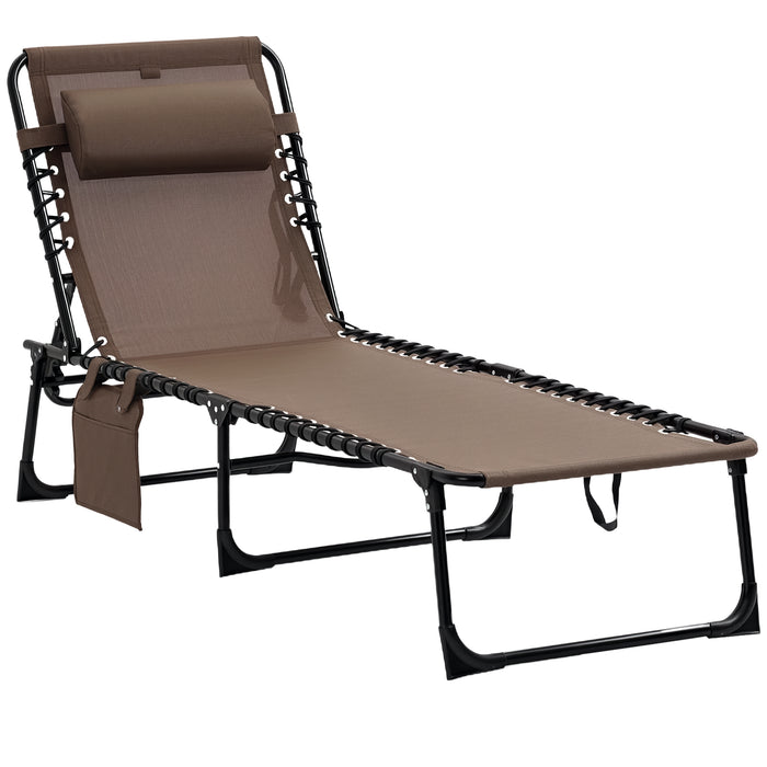 Outsunny Chaise Longue Pliante, Chaise De Bronzage Inclinable