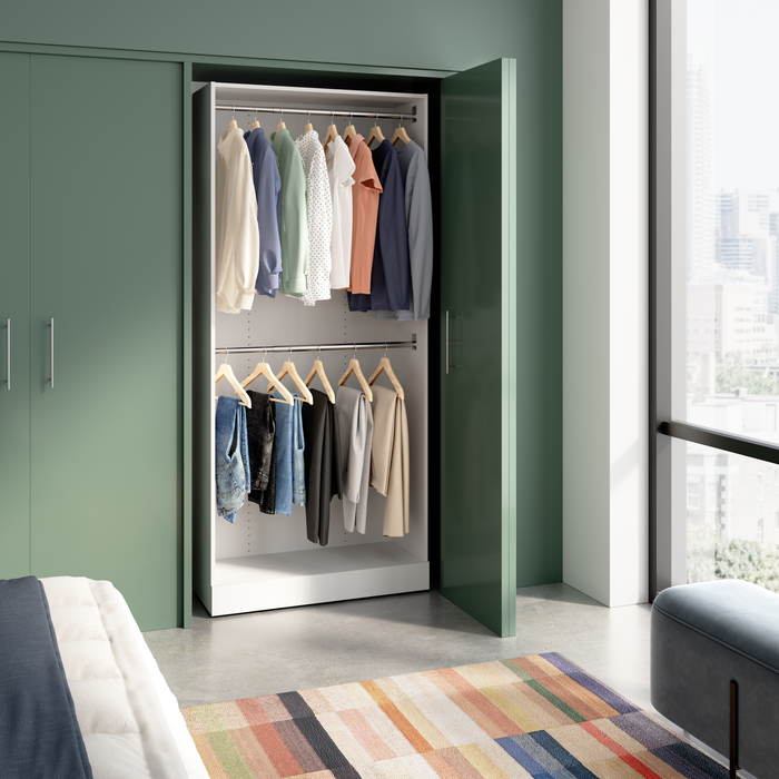 Système de garde-robe modulaire à 2 espaces pour suspendre Florence de Bestar de 35 po - blanc