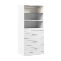 Système de garde-robe et pièce-penderie modulaire Florence de Bestar de 35 po avec éclairage à DEL et rangement - blanc