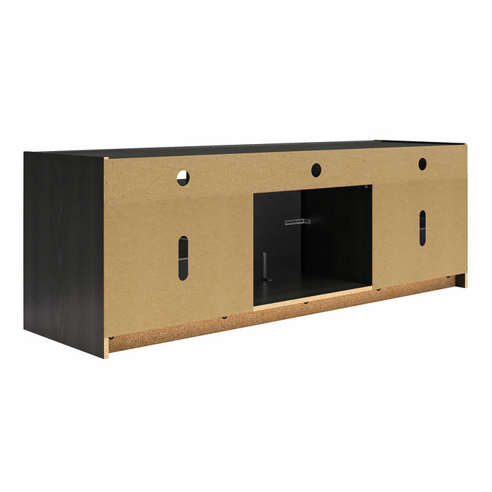 Meuble pour téléviseur Luna d’Ameriwood Home avec foyer électrique pour téléviseurs jusqu’à 75 po - chêne noir