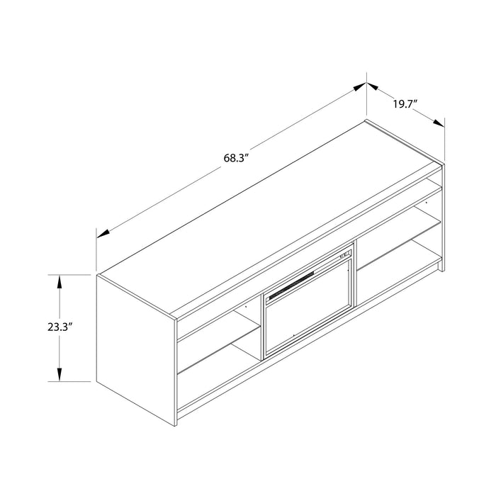Meuble pour téléviseur Luna d’Ameriwood Home avec foyer électrique pour téléviseurs jusqu’à 75 po - chêne noir