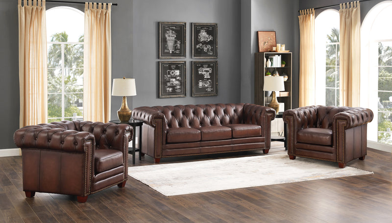 Fauteuil Standwood de Hydeline en cuir - brun