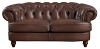 Causeuse Brixton de Hydeline en cuir - brune