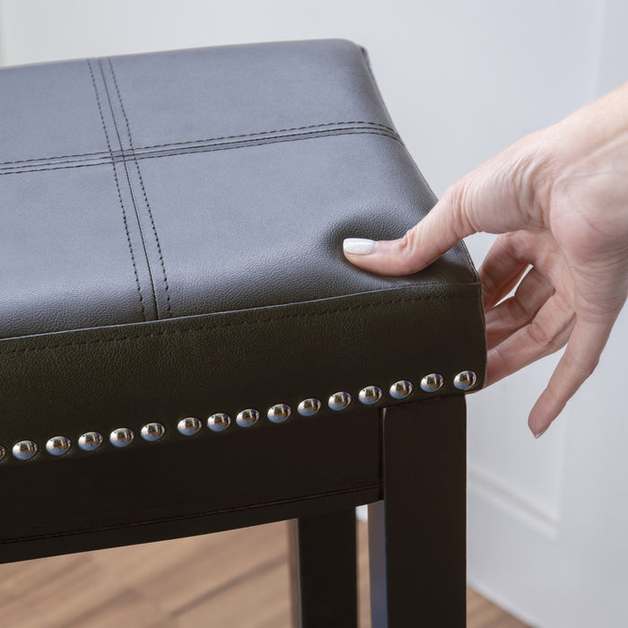 Tabouret bar Claridge en similicuir et sans dossier - noir