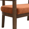 Rattan 47.5 Inch Rattan Upholstered Loveseat with Hand-Woven Backrest, Dark Orange, Walnut | Rattan Causeuse Rembourree en Rotin 47.5 po avec Dossier Tisse Main, Orange Fonce, Noyer