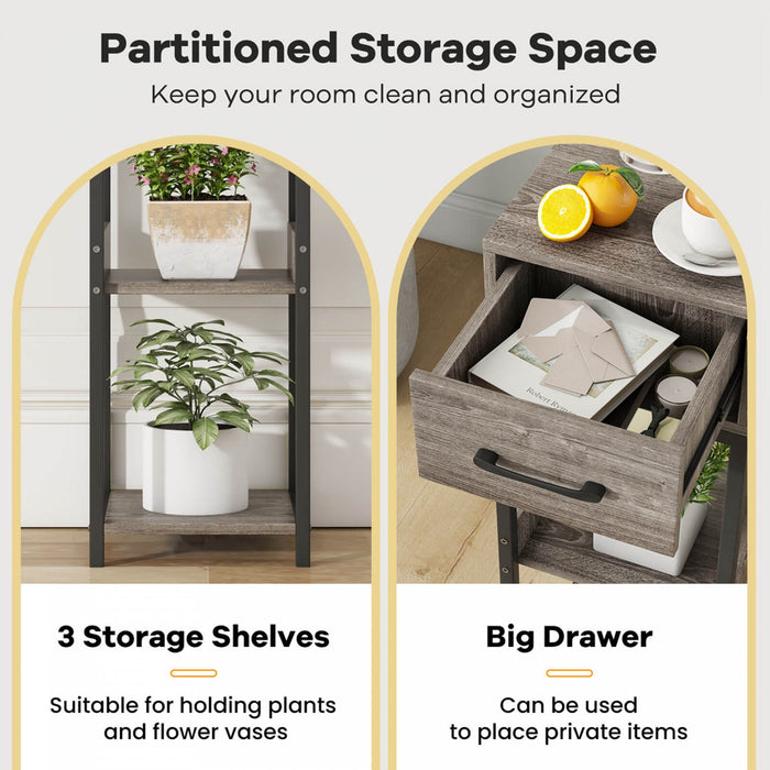 Costway 2 Pack 3 Etagere D'installation Haute Interieure De Niveau Avec Etagere D'affichage De Dispositifs Anti-basculement De Tiroir