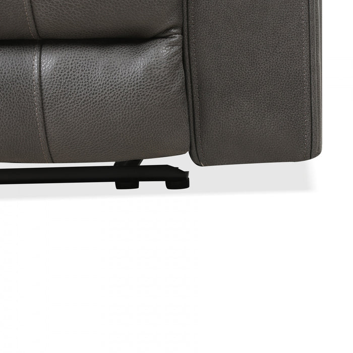 Fauteuil inclinable electrique a mouvement coulissant Marlow de 37 po en cuir assorti avec USB/USB-C - Charbon