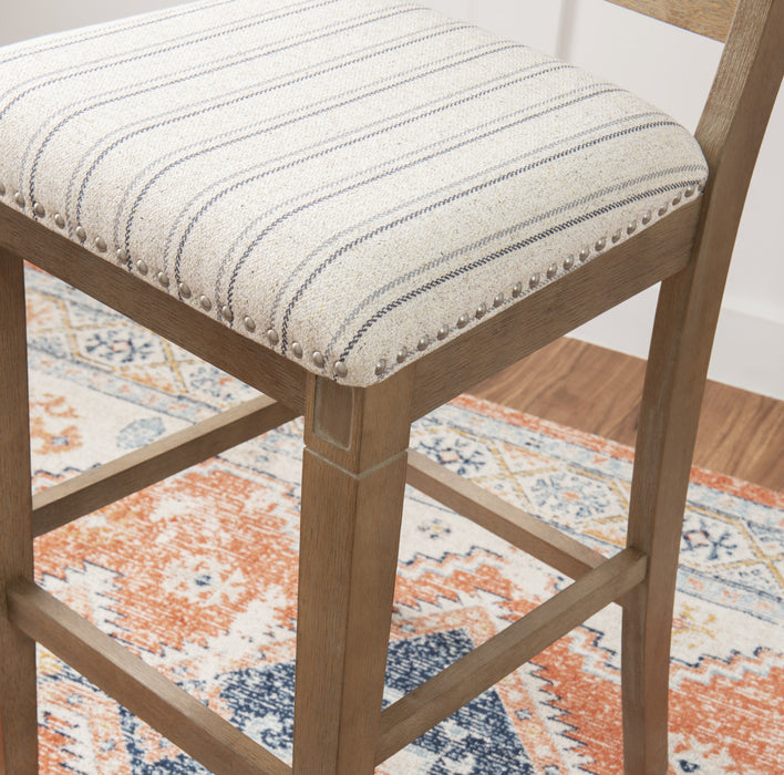 Tabouret bar Emmy en tissu - gris