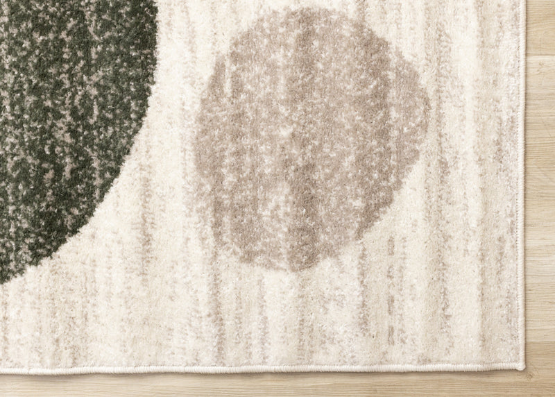 Carpette Marley verte, jaune et taupe à motif géométrique - 5 pi 3 po x 7 pi 7 po
