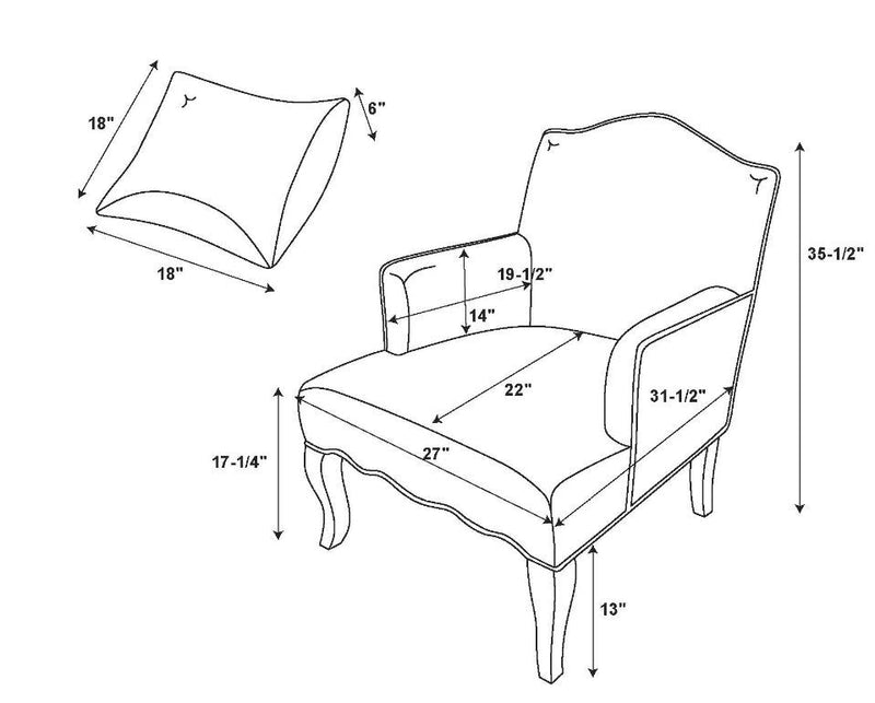 Fauteuil d'appoint Kenna en tissu d'apparence lin orné de broderie florale - gris