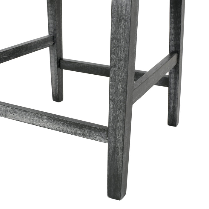 Ensemble De 2 Tabourets De Comptoir Griffith, Assise De 66 cm, Tissu Rembourre Et Pieds En Bois Massif, Gris Clair