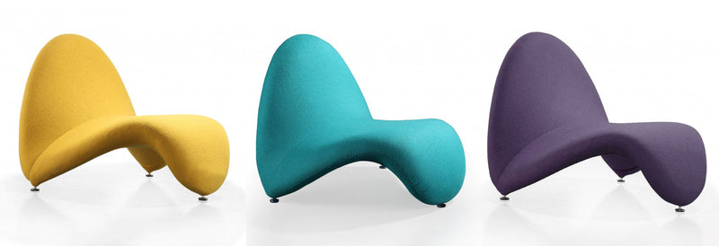 Fauteuil d’appoint moderne 1 piece MoMa en violet, turquoise et jaune