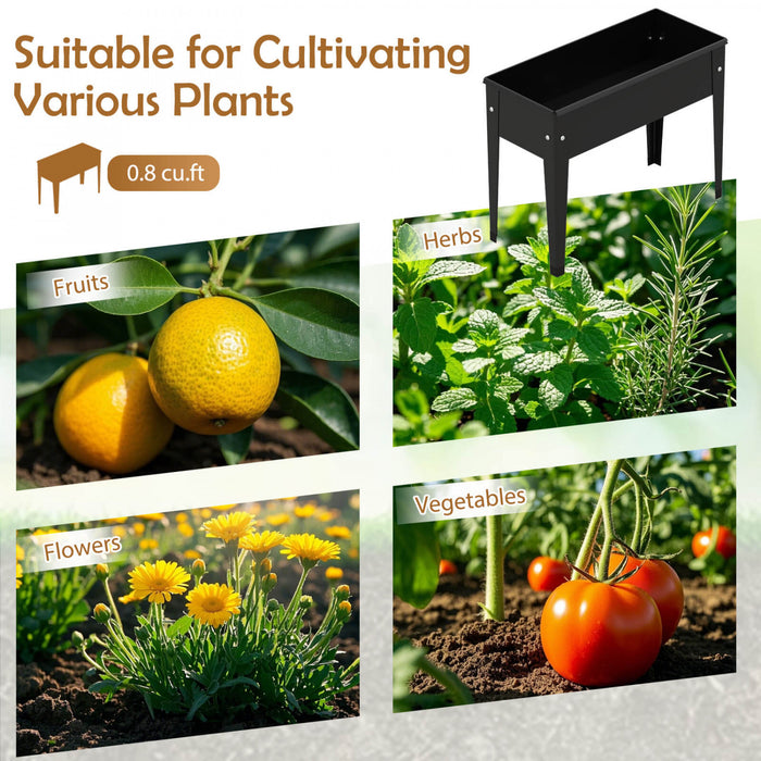 Costway A Souleve Le Lit De Jardin Eleve Boite De Planteur En Metal Avec Les Jambes Trous De Drainage Boite De Jardinage