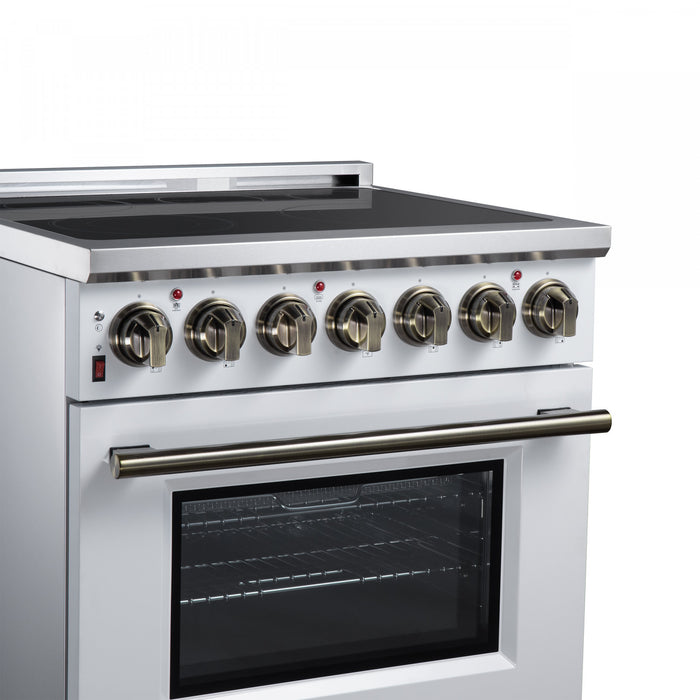 Cuisiniere electrique Massimo de 30 po, 5 foyers radiants, 4,32 pi³, blanc - FFSEL6020-30WHT