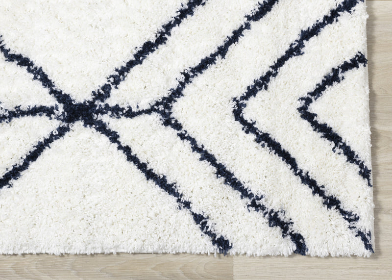 Carpette à poil long Taylor à motif de diamants - 7 pi 10 po x 10 pi 6 po