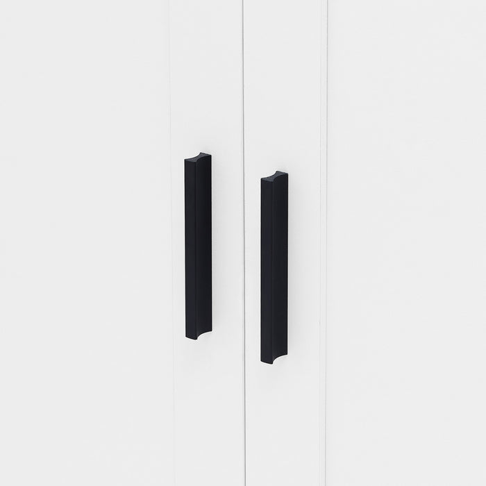 Liam Armoire de rangement multifonction avec portes et etageres reglables, Blanc