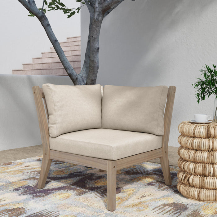 Fauteuil en coin Teagon pour la terrasse à l’extérieur - beige naturel