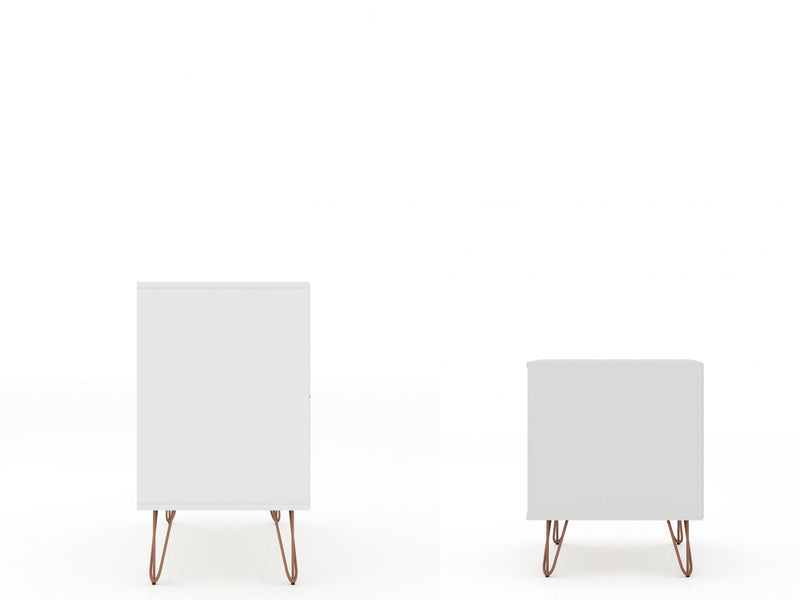 Ensemble de commodes 2 pieces Rockefeller style milieu du siecle en blanc