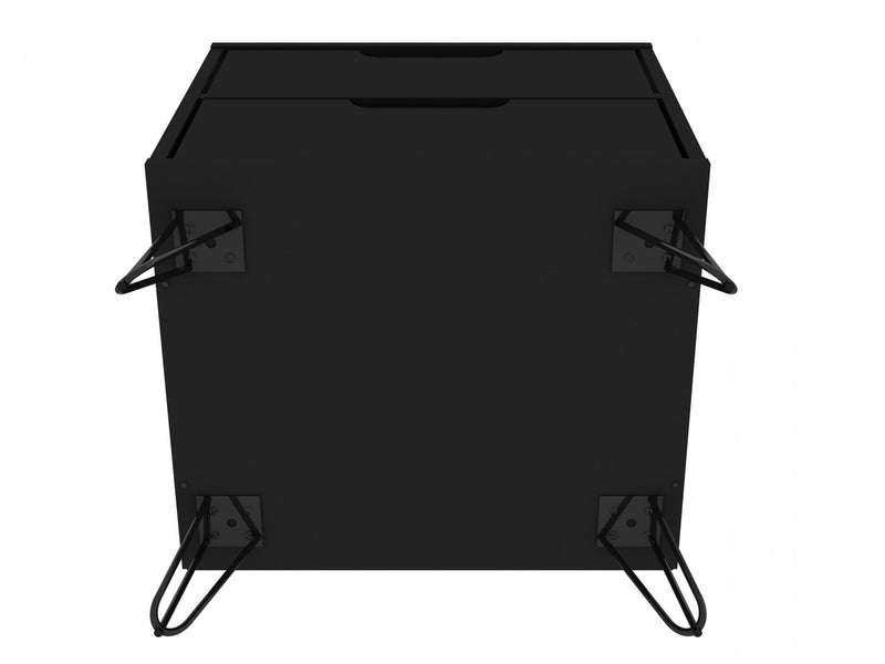 Table de nuit Rockefeller Mid-Century Modern 20\" en noir (2 tiroirs) - Lot de 2