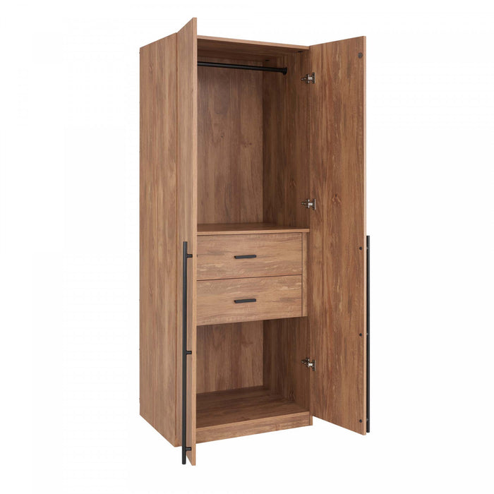 Armoire moderne Lee 2 pieces en brun dore