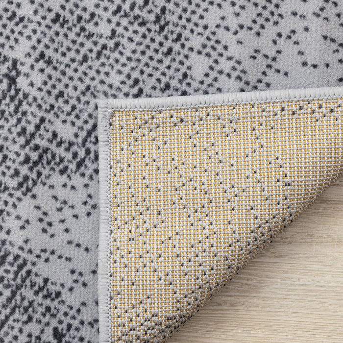 Tapis Florence a carres delaves gris, 5'3\" x 7'4\"