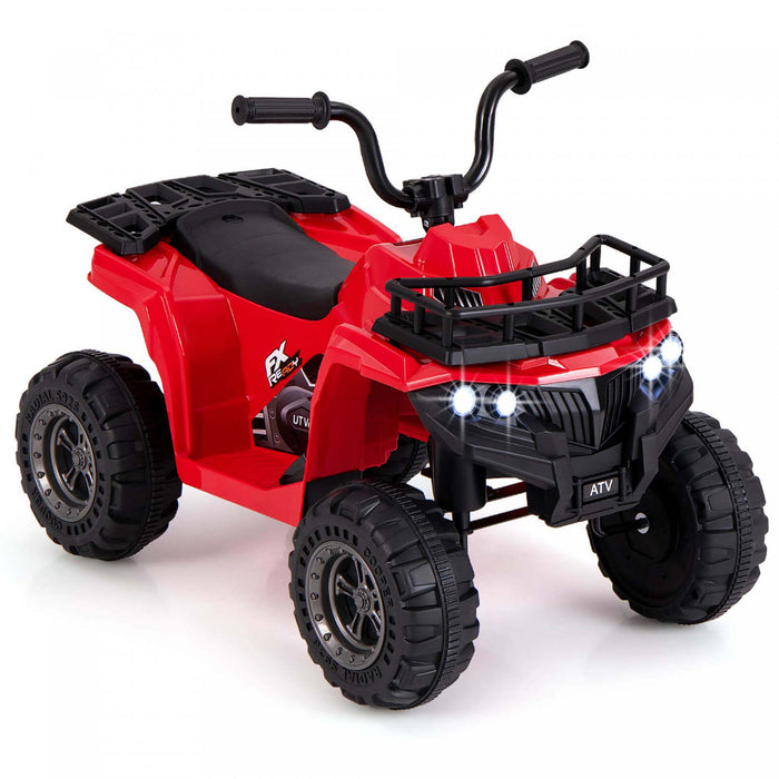 Costway Kids Ride Sur Atv Electrique 6v 4 Roues Quad Car Avec Un Bouton De Demarrage Pneus De Bande Rouge