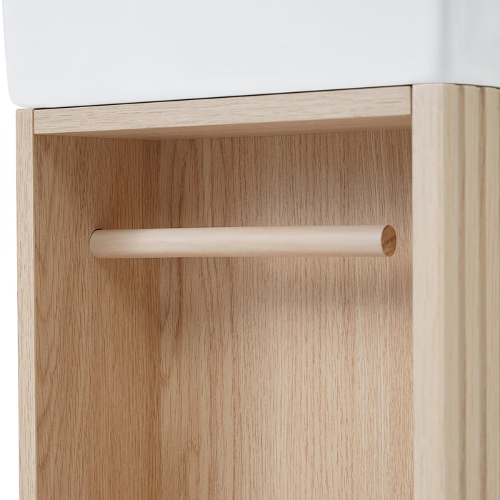 Ethan Meuble-lavabo de 18,6\" avec vasque et etagere reglable, Marron