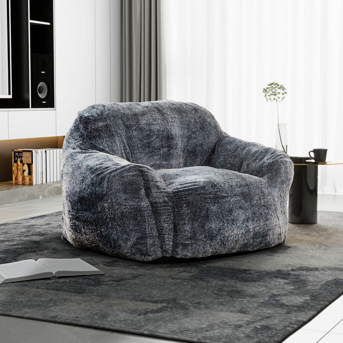 Fauteuil poire Tore de Sealy en fausse fourrure avec mousse à haute densité