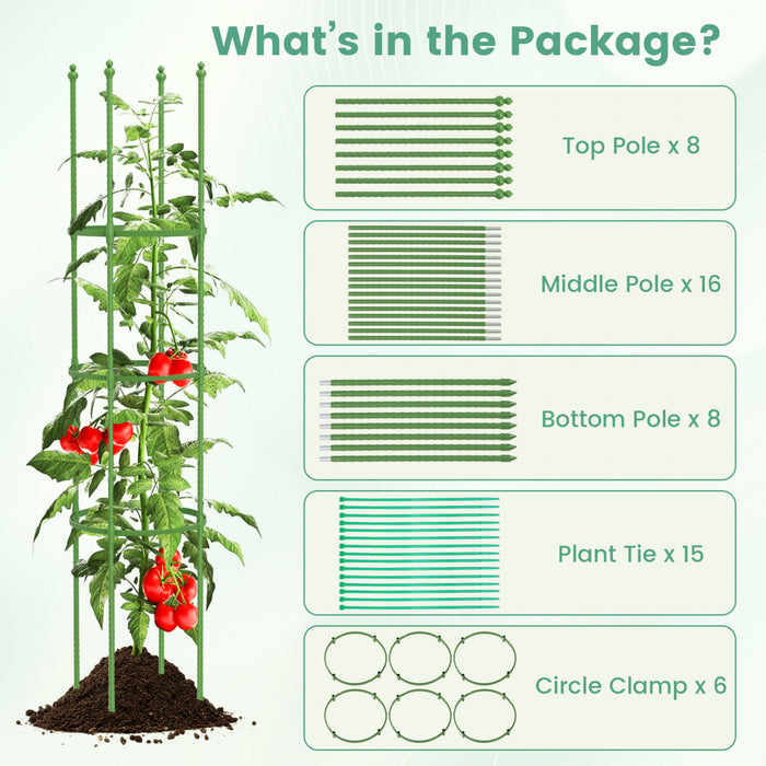 Costway 2-pack Garden Trellis 57\" Support De Plante Et Cages A Tomates Avec Hauteur Reglable