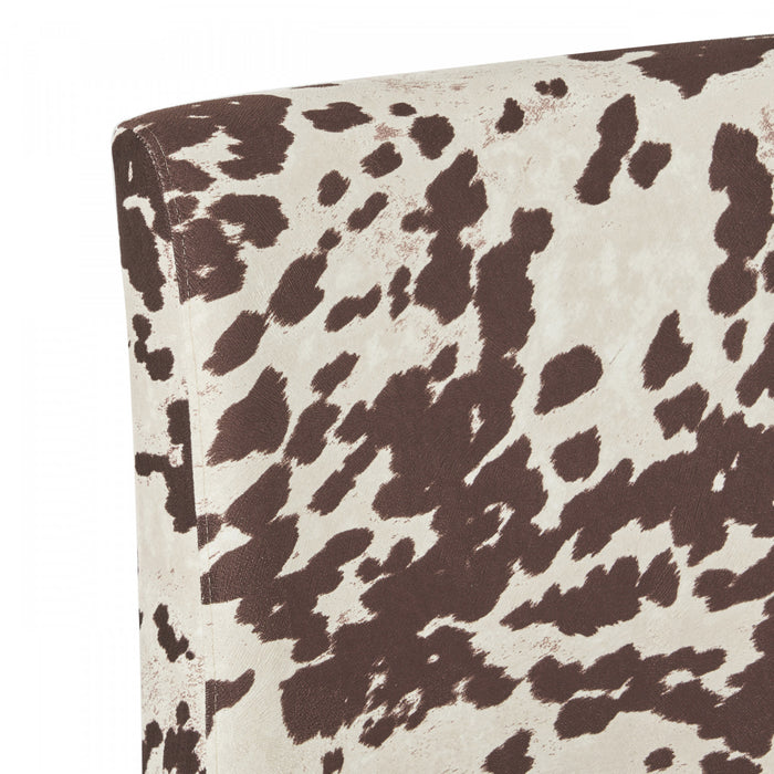 Lot De 2 Fauteuils D’appoint Oliver En Tissu aspect lin Avec Pieds En Bois D’hévéa - Marron Et Blanc