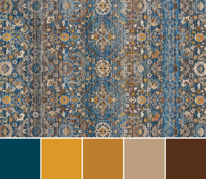 Tapis Traditionnel Gianna 9'0\" x 12'0\" en Bleu