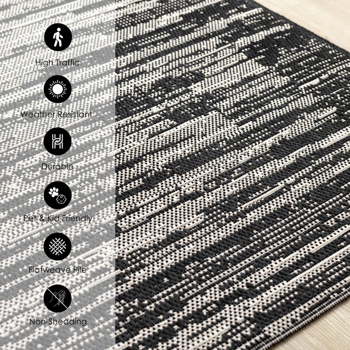 Tapis d'exterieur Jackson noir et gris vieilli, 7'10\" x 10'6\"