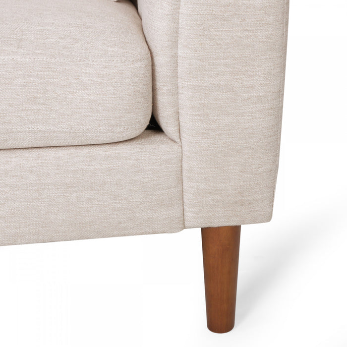 Sofa De Format Condo Taylor De 84,5 Po, Tissu aspect lin, Pattes En Bois - Beige Blanc