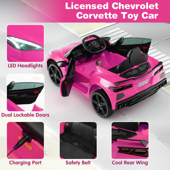 Costway 12v Electrique Enfants Rouler Sur La Voiture Avec Telecommande Sans Fil Connexion Lumieres Rose